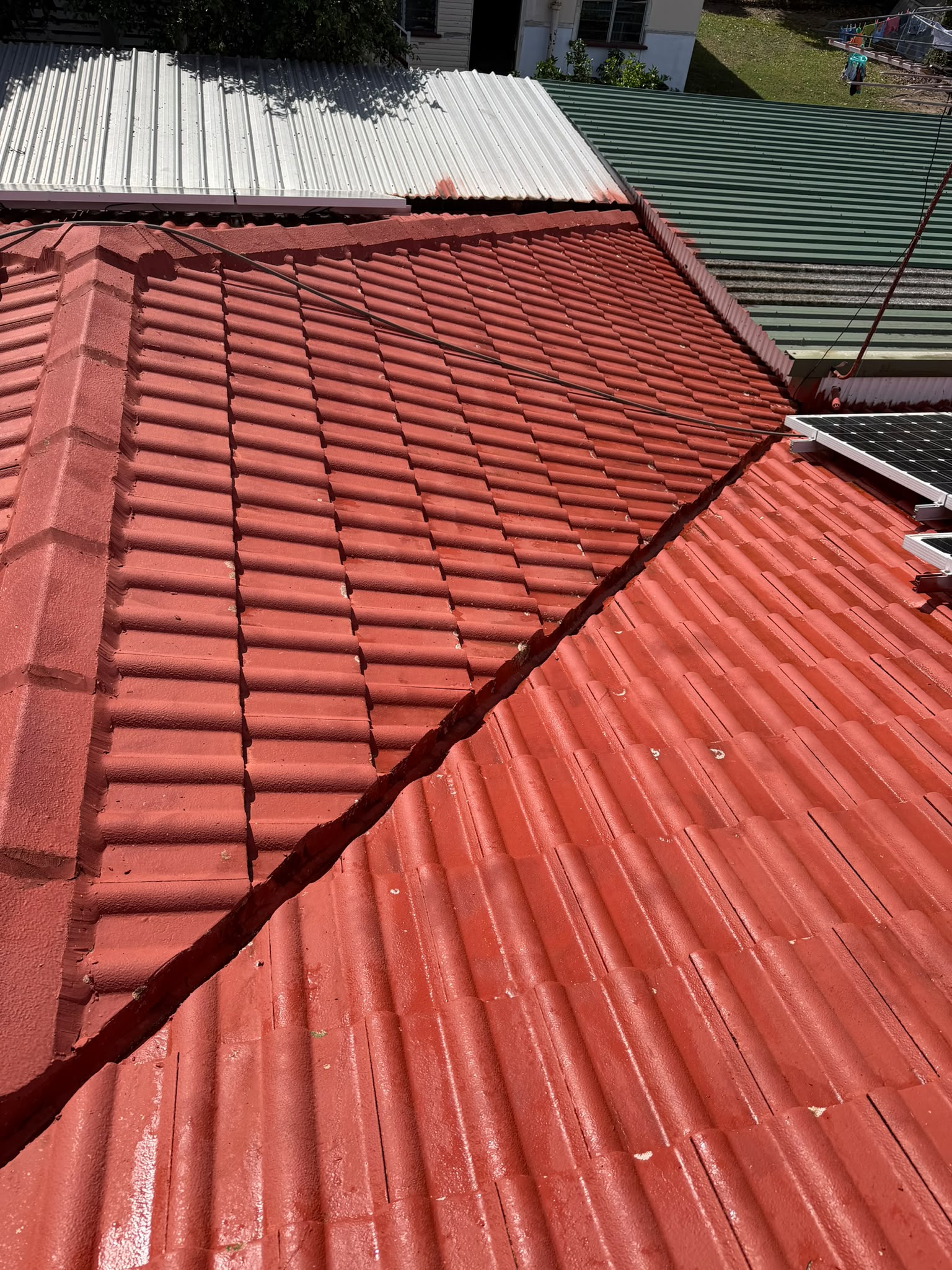 After roof cleaning - Roof cleaning removing moss and built-up grime