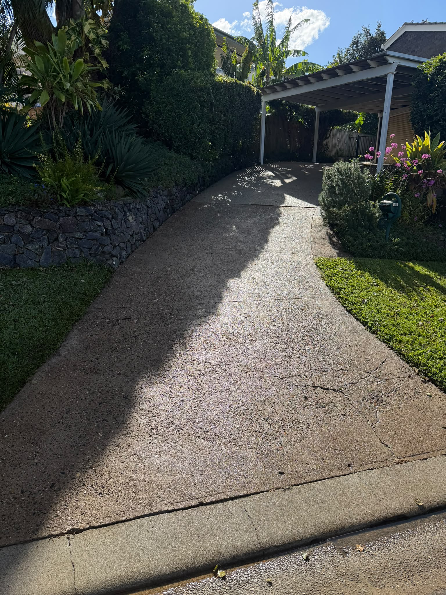 After driveways - Driveway clean with surface grime and staining removed