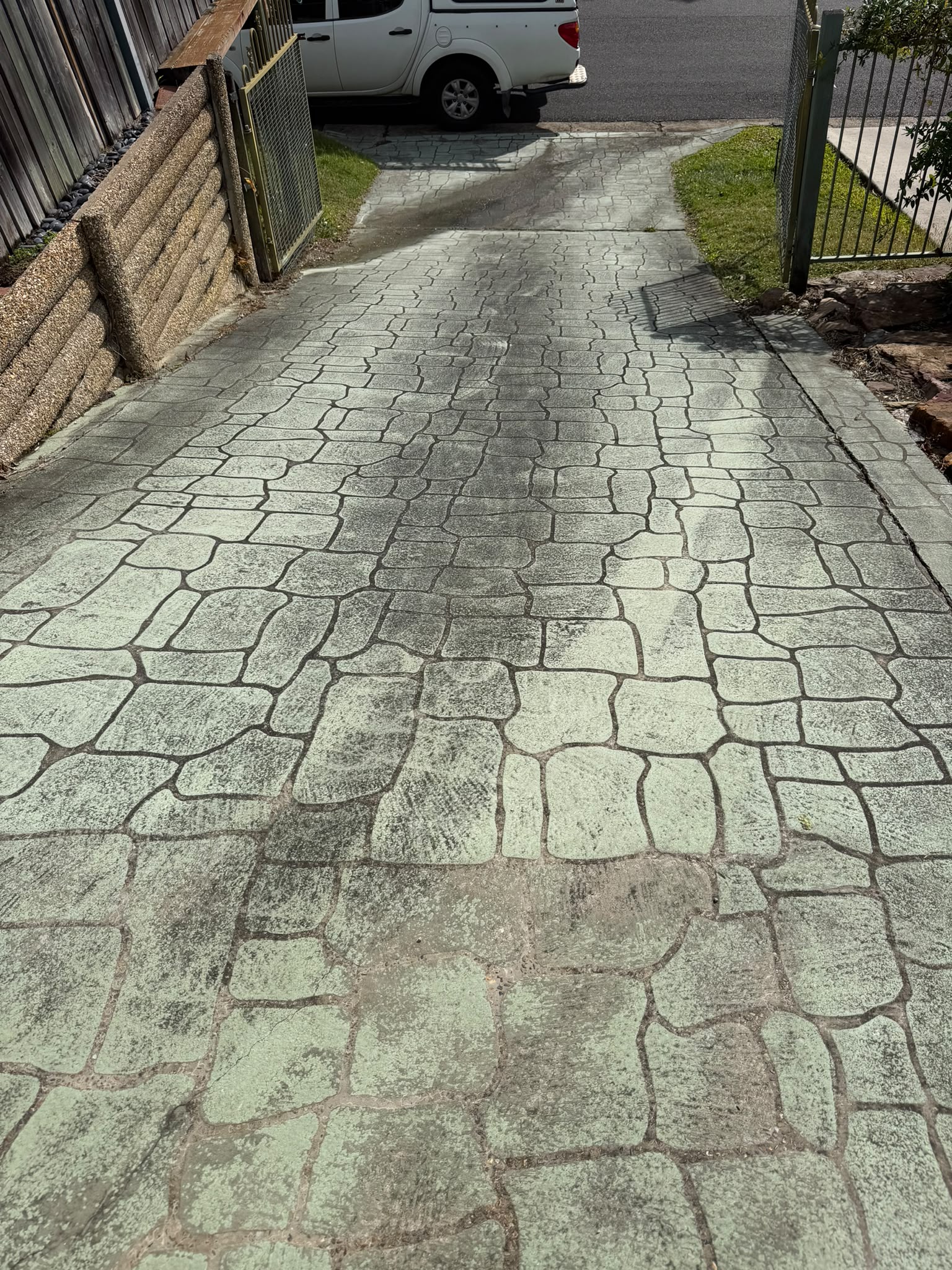 Before driveways - Concrete driveway and hard-standing clean for a cleaner finish